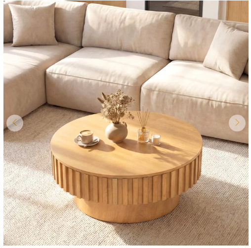 Round Coffee Table with Hidden Compartment