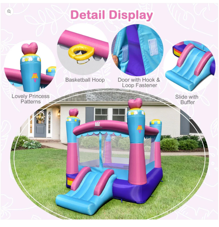 3-in-1 Princess Theme Inflatable Castle -  Blower not included, sold separately