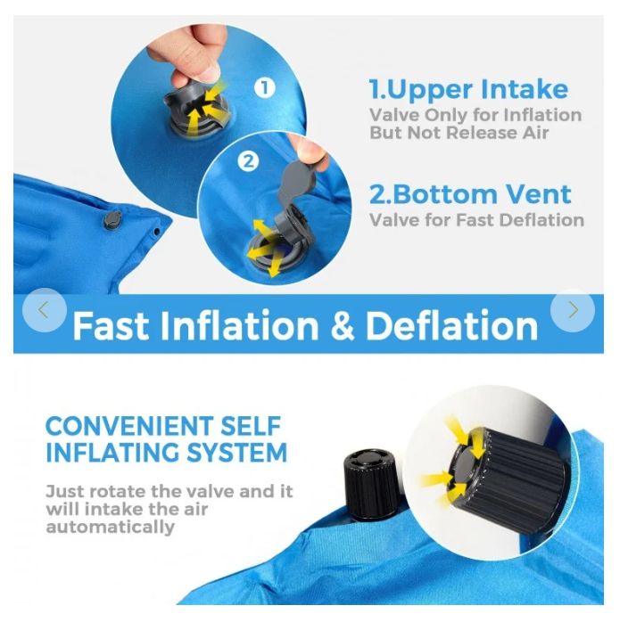 Self-Inflating Camping Outdoor Sleeping Mat with Pillows Bag
