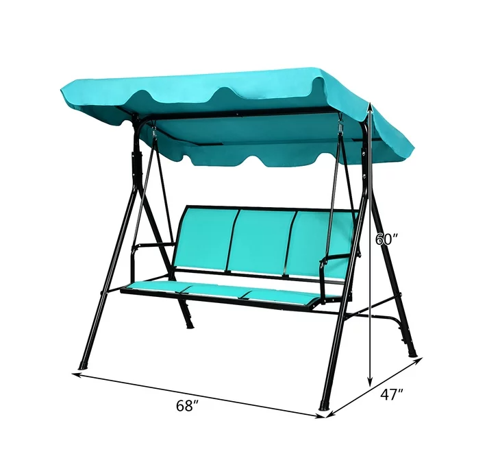 3 Person Patio Swing  with Canopy - Unassembled