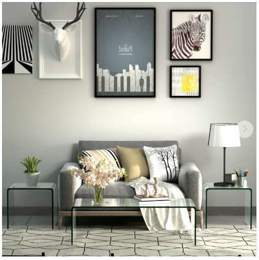 Tempered Glass End Table with non-Slip Pad