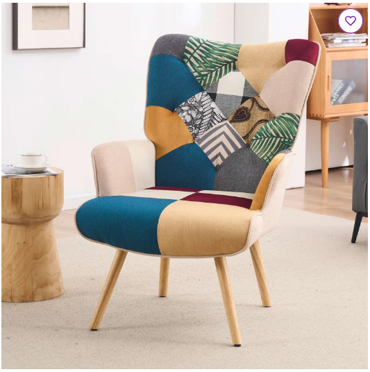 Heidegard Colorful Patchwork Reading Chair