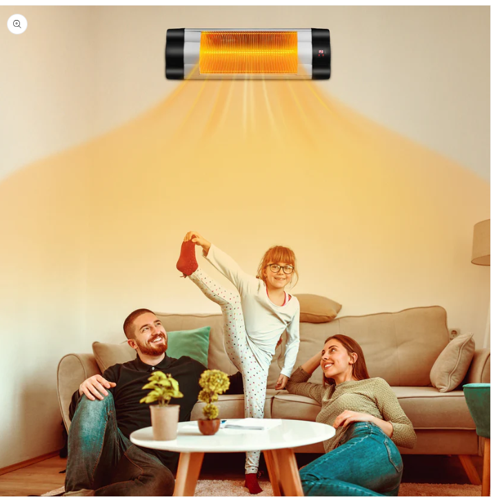 1500W Adjustable Infrared Wall-Mounted Patio Heater with Remote Control