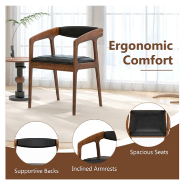 1 Only - Upholstered Armchair with Cozy Backrest and Padded Seat Cushion-Brown