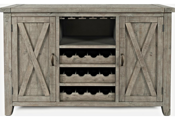 60`` Wide, Distressed Driftwood Buffet Server and Wine Bar