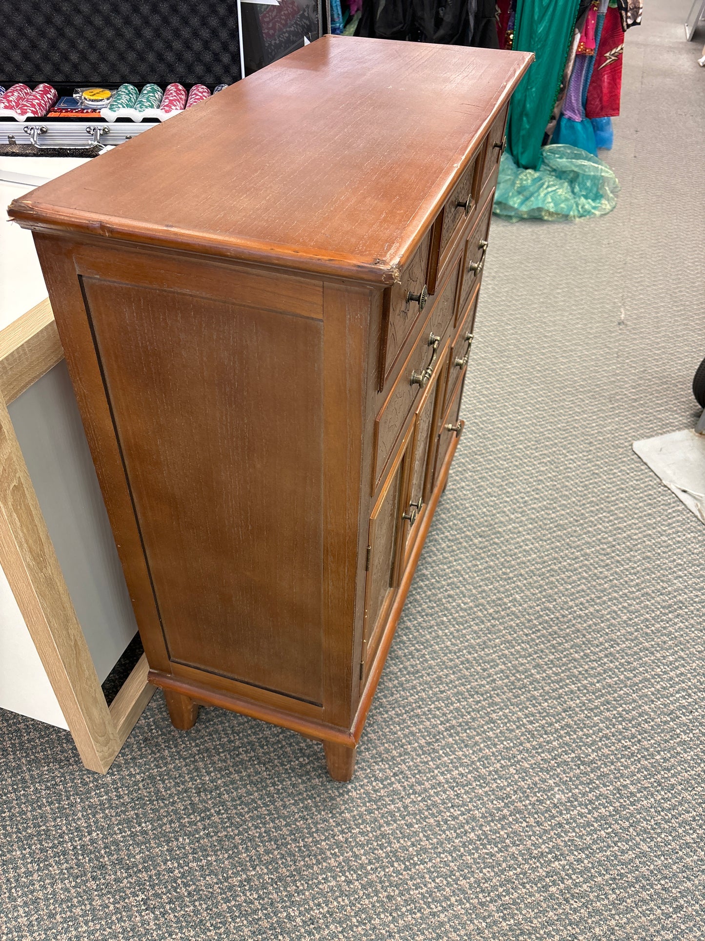 33.5`` x 14``  2 - Door Distressed Accent Cabinet, Scratch & Dent