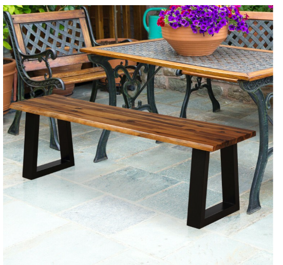 Solid Acacia Wood Patio Bench Dining Bench Seating Bench