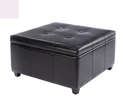 Amariyah Faux Leather Square Storage Ottoman (Scratch and Dent)