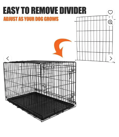42 Inch Life Double-Door Metal Wire Dog Crate (1 Box)