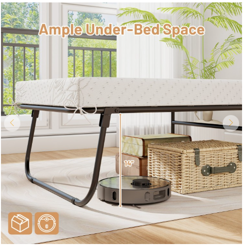 75 x 31 Inch Folding Bed with Mattress Cot Size with Memory Foam