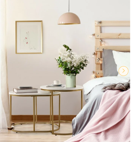 Modern Marble Look Stacking Nesting Coffee Table Set (Assembled)