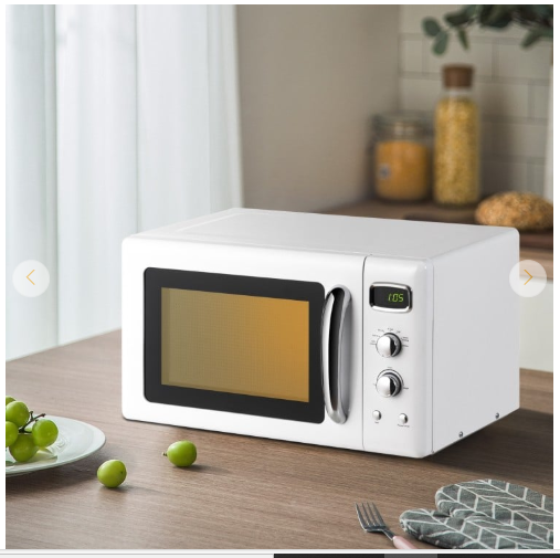 0.9 Cu.ft Retro Countertop Compact Microwave Oven-White