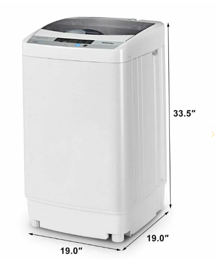 Full-Automatic Washing Machine Portable Compact 1.34 Cu.ft Laundry Washer Spin with Drain Pump, 10 programs 8 Water Level Selections with LED Display 12 Lbs Capacity