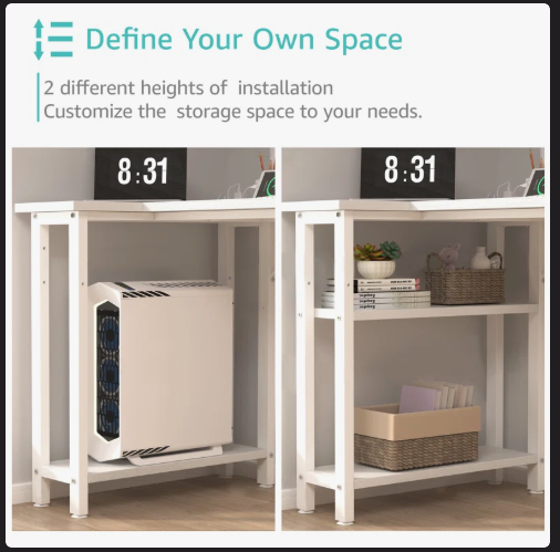 L-Shaped Computer Desk with Drawers & Storage Shelves - Scratch and Dent -(Fully Assembled)