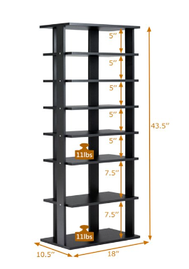 7 Tiers Vertical Shoe Rack - scratch & dent