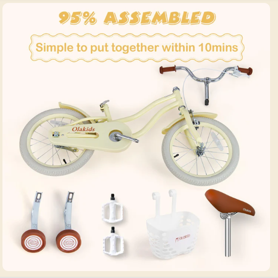 Kids Bike 16 Inch Toddlers Bike with Removable Training Wheels, Children's Bicycle