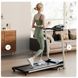 Folding Treadmill with LCD Display-Grey, Max Weight 220lbs, (Scratch and Dent)