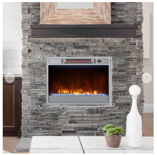 23 Inch 1500W Recessed Electric Fireplace Insert with Remote Control - Silver