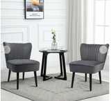 Armless Upholstered Leisure Accent Chair-Gray