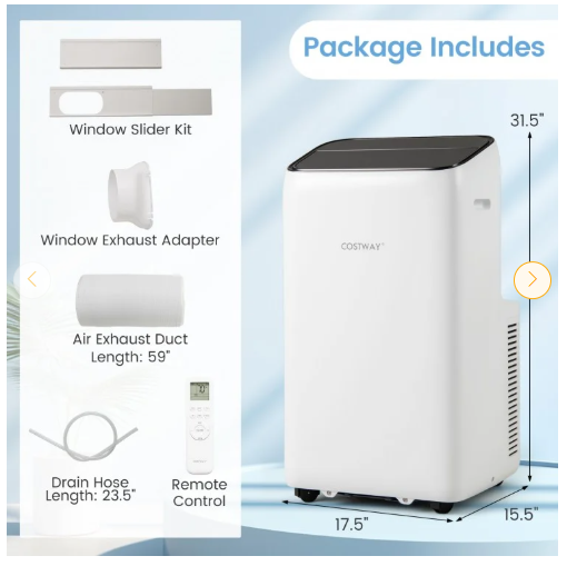 SPECIAL - 14000 BTU Inverter Portable Air Conditioner 3 in 1 Wifi Enabled AC Unit (1 Box)