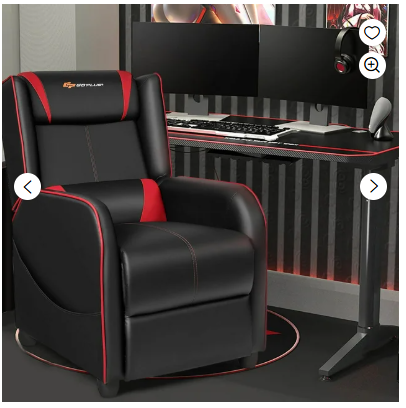 Home Massage Gaming Recliner Chair- Red, FULLY ASSEMBLED