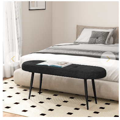 47 Inch Upholstered Entryway Bench with Heavy-duty Metal Frame