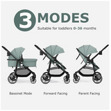 SPECIAL, 2 in 1 Baby Stroller, High Landscape Infant Stroller and Reversible Bassinet Pram, Foldable Pushchair with Adjustable Canopy