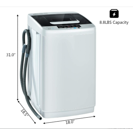 26lbs Portable Semi-automatic Washing Machine W/Built-in Drain Pump - Grey
