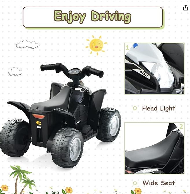 Ours is RED, Kids Ride On ATV, 6V Electric Vehicle for Toddlers,  - RED