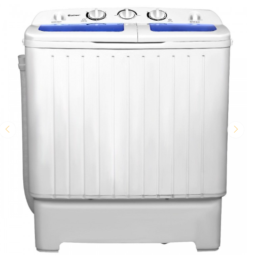 20 lbs Portable Washing Machine with Built-in Gravity Drain - Blue/White