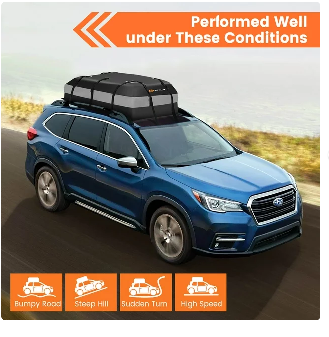15 Cubic Feet Car Rooftop Cargo Bag - Waterproof Luggage Bag with Lock