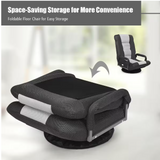 360-Degree Swivel Gaming Floor Chair with Foldable Adjustable Backrest