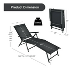 SPECIAL, Patio Folding Chaise Lounge Chair Outdoor Recliner, Black, 1 Box, unassembled