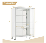 Rolling Storage Armoire Closet with Hanging Rod and Adjustable Shelf - Scratch and Dent