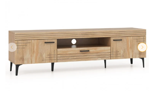 SPECIAL - TV Stand with 2 Cabinets and Storage Drawer for 65 Inches TVs (1 Box, Unassembled)