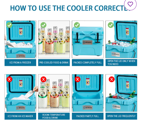 16 Quart Cooler Portable Ice Chest Leak-Proof  (Customer Return)