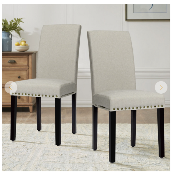 Set of 2 Fabric Printed Side Chairs