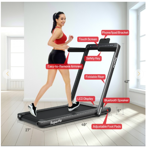 SPECIAL 2.25 HP 2-in-1 Folding Walking Pad Treadmill with App Control (MAX 265lbs) (Shipping Damage)