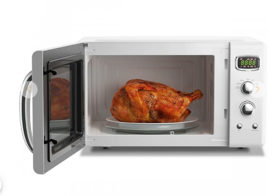 0.9 Cu.ft Retro Countertop Compact Microwave Oven-White