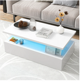 Led Coffee Table For Living Room, 2-tier Centre Table, fully assembled