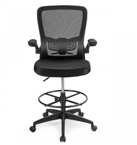 Adjustable Height Mid Back Mesh Drafting Office Chair