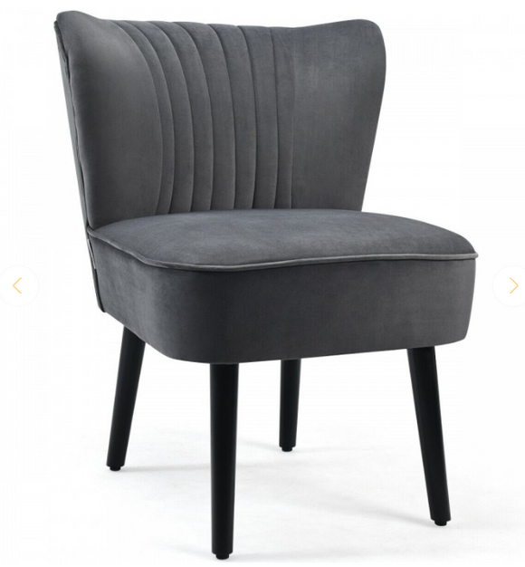 Armless Upholstered Leisure Accent Chair-Gray