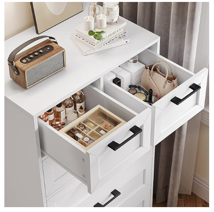 6 Drawer White Dresser, Tall White Dresser with Large Storage Space (Scratch and Dent)