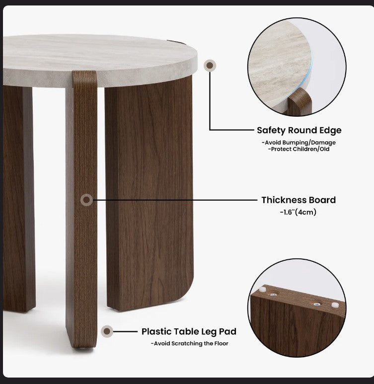 18 "Modern Round Side Table (Assembled)