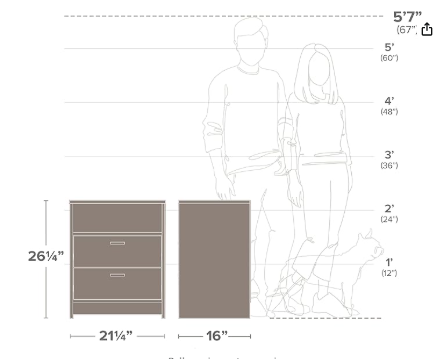 Nightstand Bedside with 2 Drawers and Open Shelf, Black (Fully Assembled)