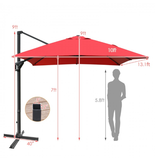 13x10 Roma Hanging Umbrella