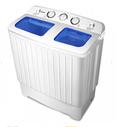 20 lbs Portable Washing Machine with Built-in Gravity Drain - Blue/White