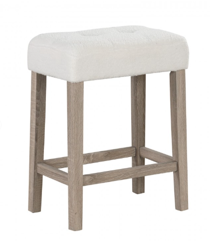 Set of 2 - Modern Counter Height Bar Stools with Rubber Wood Legs