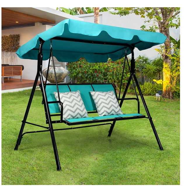 3 Person Patio Swing  with Canopy - Unassembled