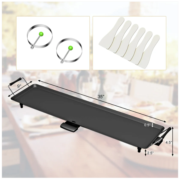 35 Inch Electric Griddle with Adjustable Temperature - ES10267BK